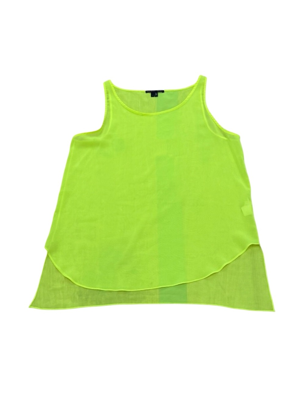 Vintage Theory Neon Yellow Sheer Tank Top Y2K
